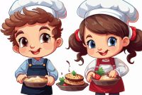 Cartoon Boy and Girl Kids Dressed as Chefs Baking | Premium AI ... How To Diagnose Car Engine Overheating Issues