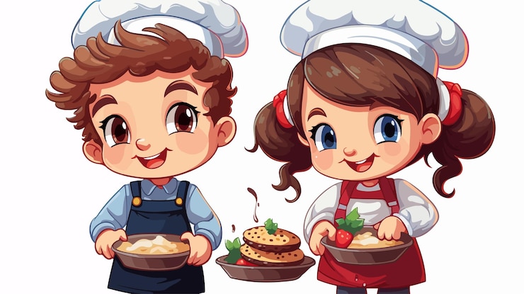 Cartoon Boy and Girl Kids Dressed as Chefs Baking | Premium AI ... How To Diagnose Car Engine Overheating Issues
